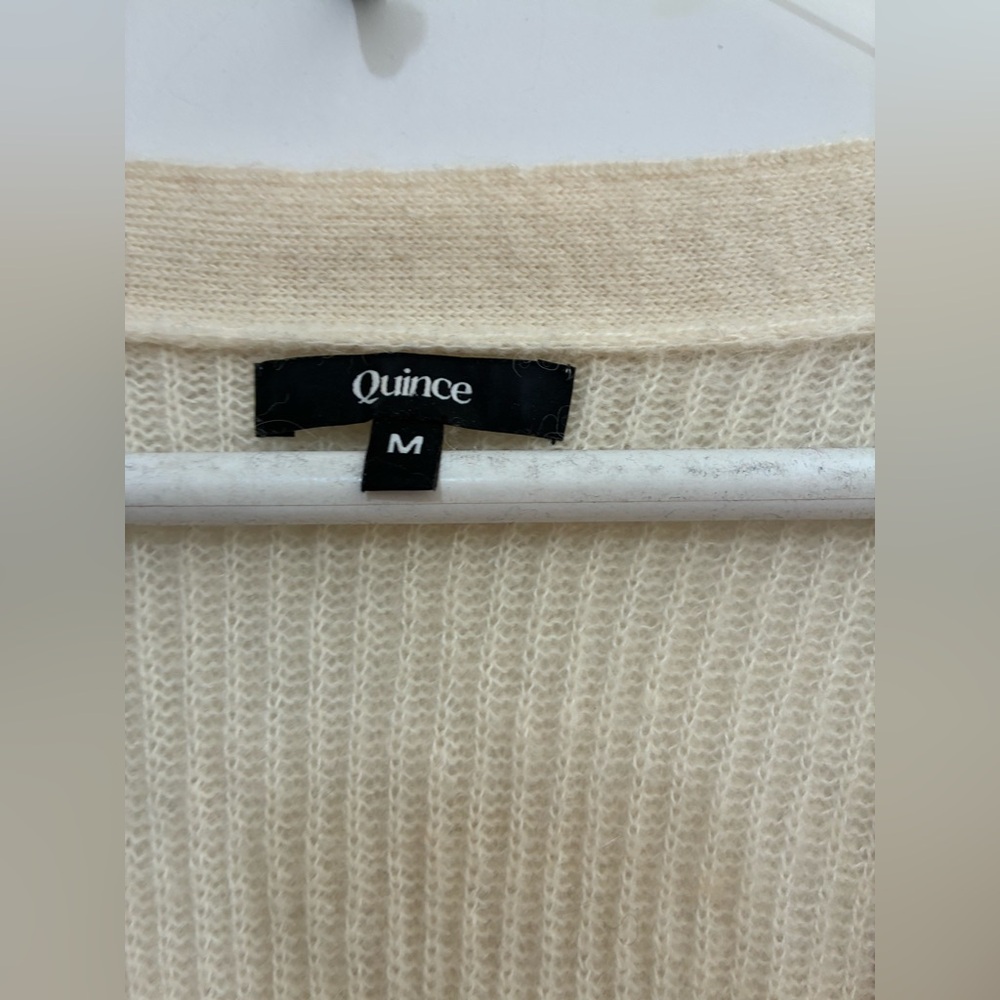 Quince Baby Alpaca-Wool Cropped Cardigan size M - Picture 9 of 14